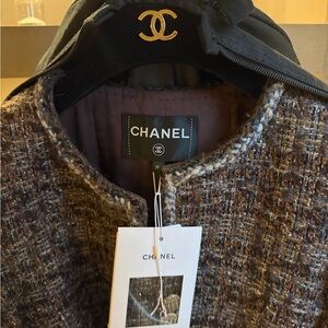 Chanel Jacket Tweed Fantais/Brown 36